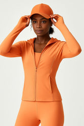 Athleia - SlimFit Zip Hoodie - Orange - VECTOR SPORTSWEAR